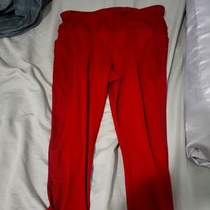 Cherry red athletic pants